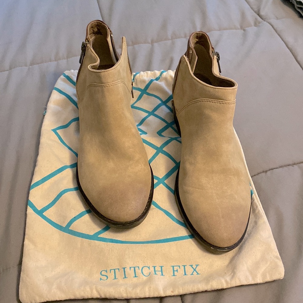 Ankle boots, tan suede, 8.5